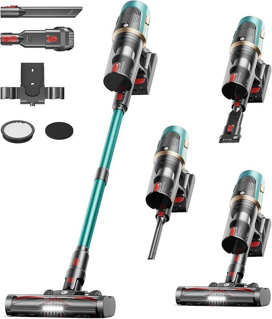 Cordless Vacuum Cleaner, Upgraded 580W 48KPA 65Mins Vacuum Cleaners for Home, Cordless Stick Vacuum Cleaner with Self-Standing and LED Screen, Anti-Tangle Wireless Vacuum for Pet Hair/Carpets/Floors - NeatNest