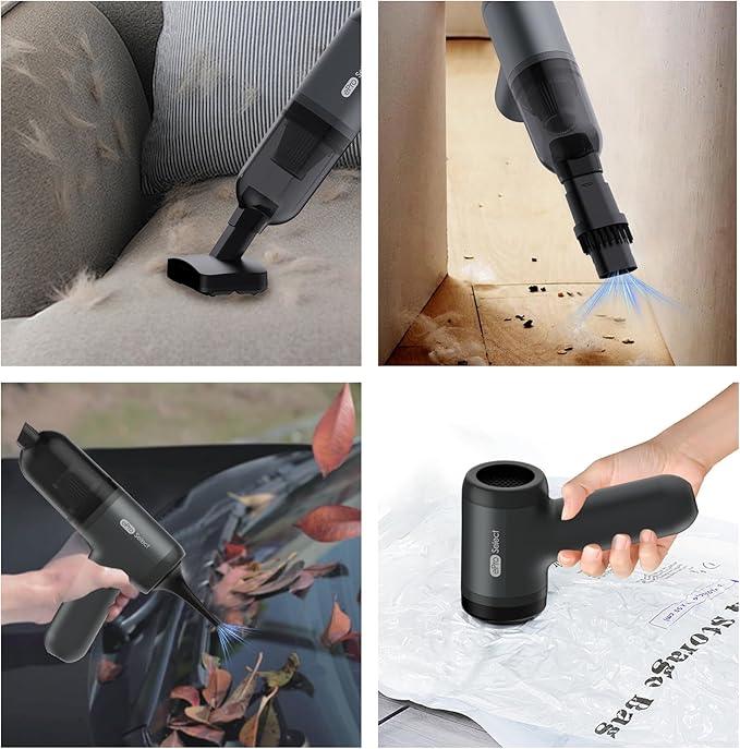 EV1395 Cordless Handheld Vacuum Cleaner - 75W 12000Pa Strong Suction, 14-24min Runtime, 0.14L Dust Bin, Multi-Accessories for Stairs, Floors & Narrow Spaces - NeatNest