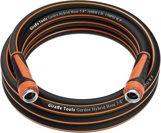Giraffe Tools Garden Leader Hose 15ft x 5/8", Short Water Hose Heavy Duty, Flexible, Lightweight Hybrid Hose with Swivel Handle, Double Female Fittings, Burst 600 PSI - NeatNest