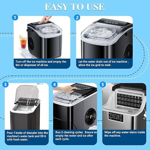 Ice Machine Cleaner Maker Descaler - Nickel Safe Descaler, Ice Maker Cleaner Compatible with Whirlpool, Scotsman, KitchenAid, Affresh, Hoshizaki, GE Opal Cleaning Kit, (1Gallon, 33 Uses) - NeatNest