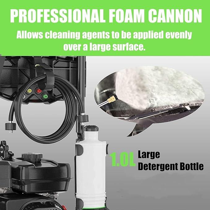 4200 PSI Gas Pressure Washer, 4.0 Max GPM 212CC 7HP Commercial Gas Power Washer, Spray Gun and Wand, 5 Nozzle Set, for Cars/Fences/Driveways/Homes/Patios/Furniture (Black) - NeatNest