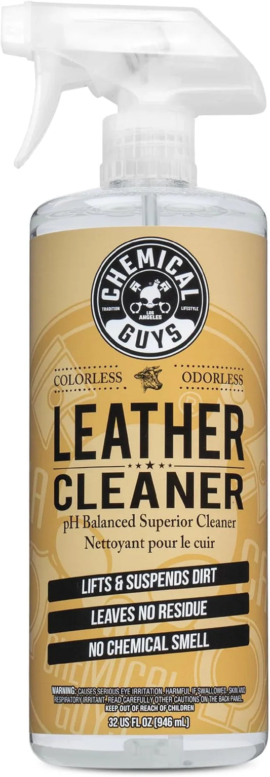 Chemical Guys Leather Cleaner, Colorless and Odorless for Car Interiors, Furniture, Boots, and More (Works on Natural, Synthetic, Pleather, Faux Leather and More), 32 fl oz - SPI_208_32 - NeatNest