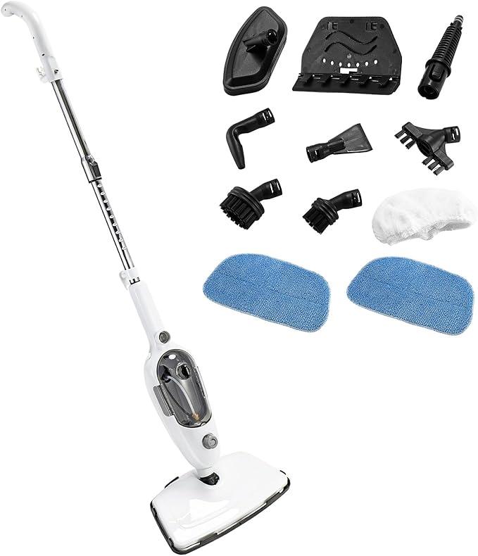 Steam Mops for Floor Cleaning, 10-in-1 Multipurpose Deep Steam Cleaner Mop for Home, Floor Steamers for Hardwood and Tile, Vinyl, Laminate, Carpet, Hard Floors with Attachments - NeatNest