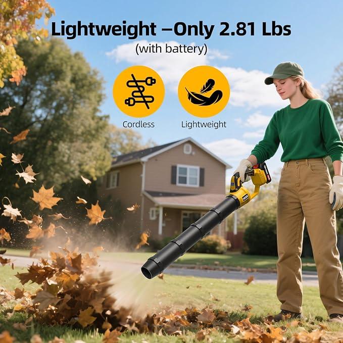 VASG Leaf Blower Cordless – Lightweight Handheld Electric Leaf Blower with Variable Speed, 21V 3×2.0Ah Batteries & Fast Charger for Effortless Lawn, Yard, Garden, Patio, Driveway & Leaf Cleanup - NeatNest