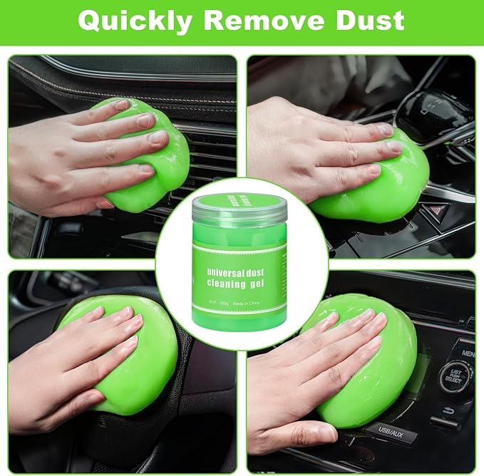 Viewsun Green Windshield Cleaner Tool, 17Pcs Car Interior Cleaning Kit, Detailing Kit Interior Cleaner, Car Detailing Brushes, Cleaning Gel, Inside Cleaning Accessories for Trucks, SUVs, RVs Window - NeatNest