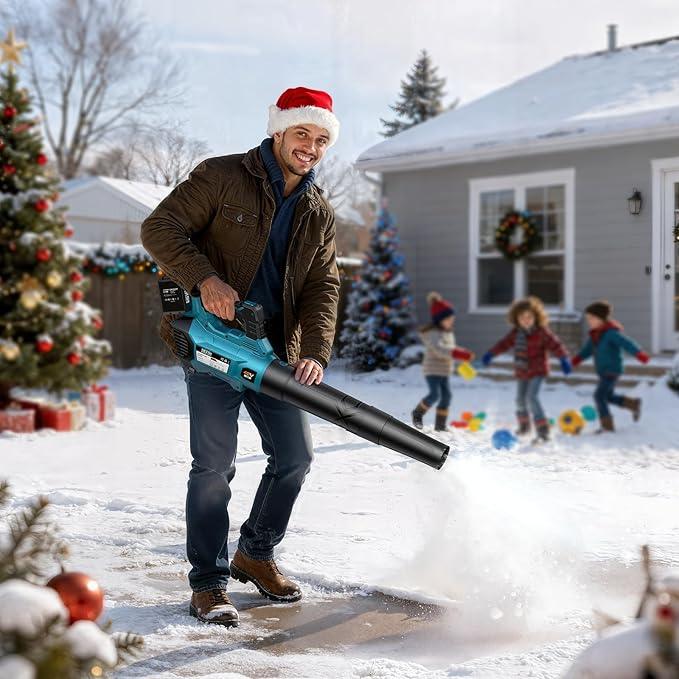 SEESII 40V Leaf Blower Cordless, 600CFM 160MPH Brushless Motor Leaf Blower with 2 * 5200mAh Batteries and Charger, Turbo Button & Variable Speed Control Electric Blower for Lawn Care, Dust and Debris - NeatNest