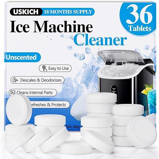 Ice Machine Cleaner Descaler Tablets-36Pack Ice Maker Cleaner Compatible with Frigidaire, Opal, GE Profile, Kitchenaid, Nickel Safe Scale Remover for Countertop, Nugget Ice Makers - NeatNest