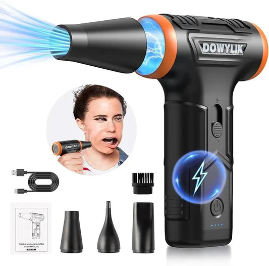 Compressed Air Duster, 220000RPM Canned Air Duster for Computer Cleaning Kit, 3 Speed Compressed Air Can with LED Light, Electric Air Duster for Cleanning Car, PC, Electronics - NeatNest