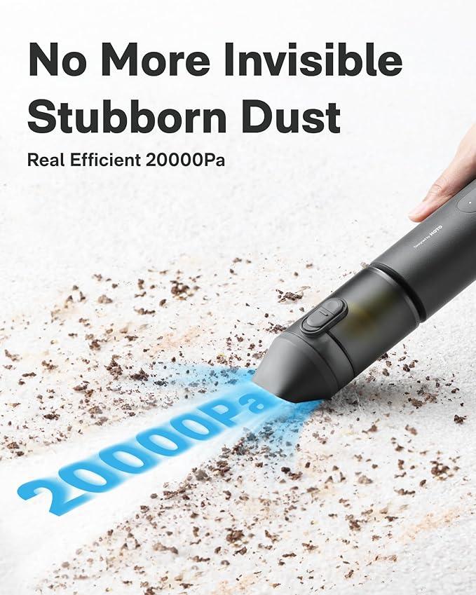 HOTO Handheld Car Vacuum Cleaner Cordless, 4-in-1 Portable Mini Vacuum with 20000Pa Strong Suction, Electric Compressed Air Duster Blower for Car, Desk, Computer, Keyboard, Home, Office Cleaning - NeatNest