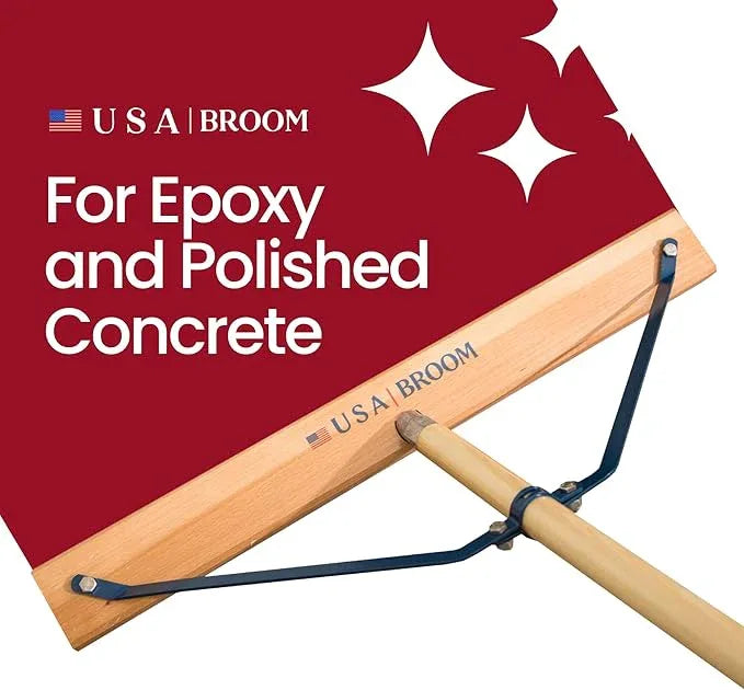 4 Pack Bundle - 24" Soft Sweep Indoor Push Broom with 60" Handle. Ideal for Epoxy & Polished Floors. Durable American Made Steel Brackets-Stainless Steel Hardware. No Plastic. 100% USA Made. - NeatNest