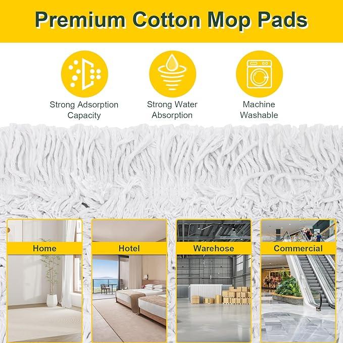 36" Commercial Dust Mops for Floor Cleaning with Replacement Mop Pad, Heavy Duty Large Dust Mop for Hardwood Floors,Industrial Floor Duster Wet Dry Mop for Office Garage Warehouse Factory Mall - NeatNest