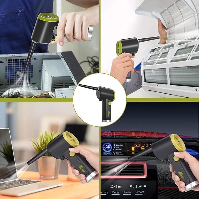 Compressed Air Duster, Electric Air Duster, Handheld Cordless Air Duster, Stepless Speed Motor, 6000mAh Rechargeable Air Blower, Type-C Fast Charge, for Computer, Keyboard, Pet House… - NeatNest