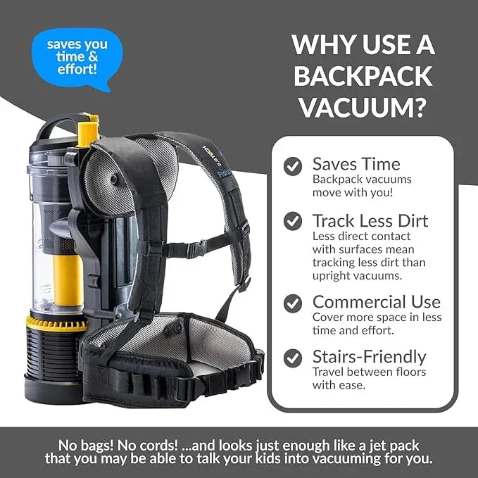 Prolux 2.0 Commercial Bagless Backpack HEPA Vacuum - Pro Model for Professional Cleaners - NeatNest
