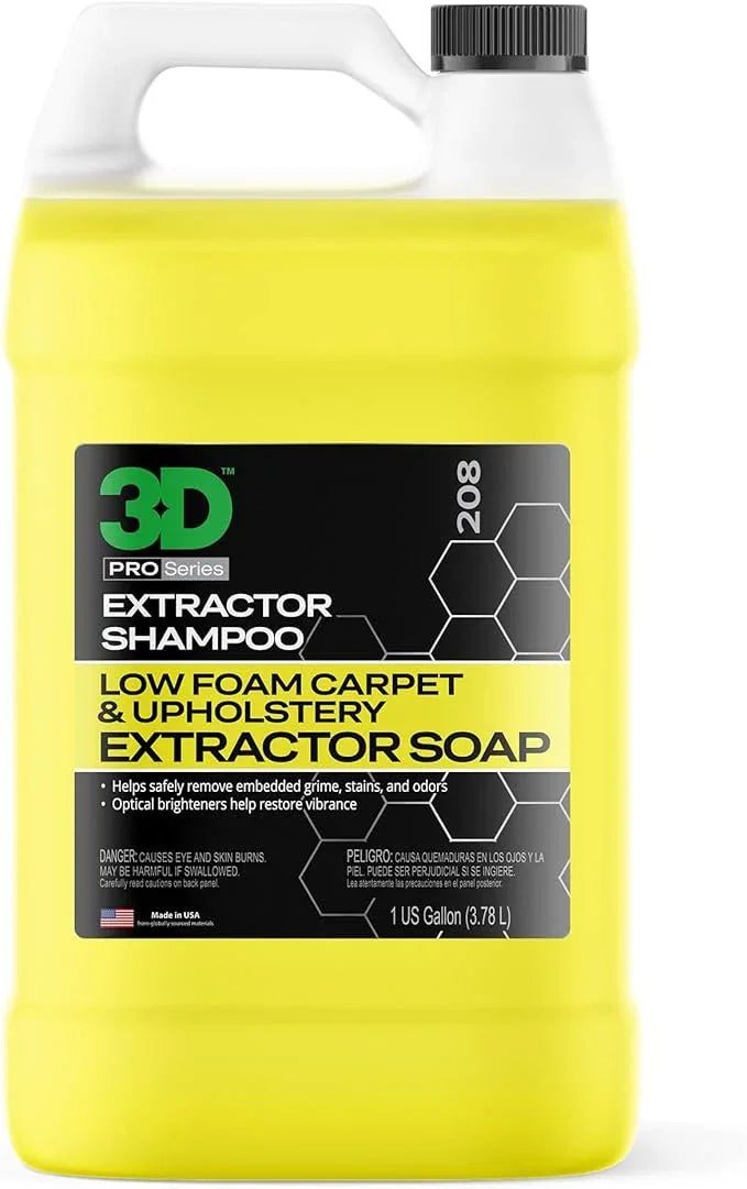 3D Extractor Carpet Cleaner Shampoo for Machine Use - Upholstery Cleaner, Stain Remover & Odor Eliminator - Low Foam, No Residue Formula 1 Gallon - NeatNest