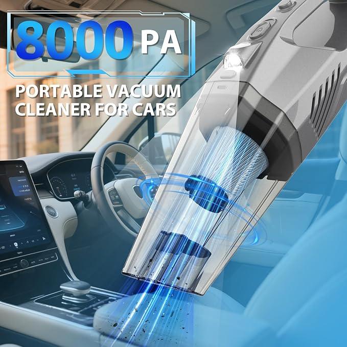 THINKWORK Microfiber Duster for Cleaning Car Cleaning Kit, Car Interior Detailing Kit with High Power Handheld Vacuum Cordless, Ceiling & Fan Duster for Home Cleaning - NeatNest