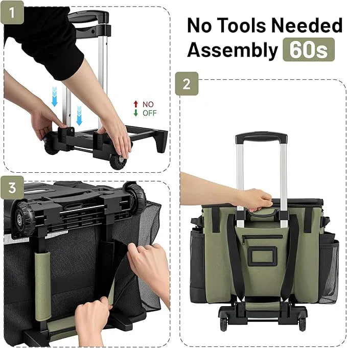 Large Cleaning Caddy for Cleaning Supplies Organizer, Rolling Cleaning Caddy Bags with Wheels for Housekeepers, Cleaning Carts on Wheels for Home Car Office Picnic - NeatNest