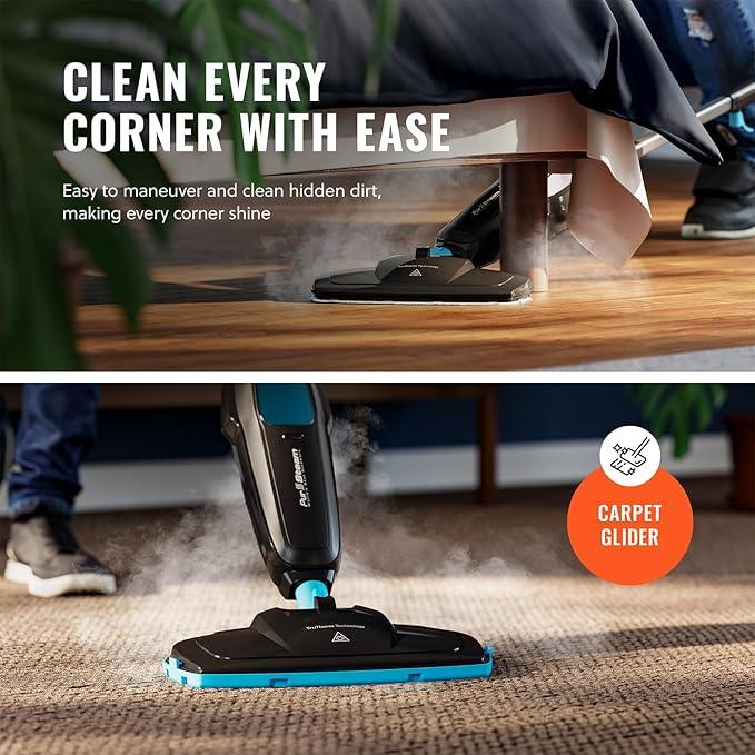 PurSteam Professional Steam Mop | Multi-Surface Floor Cleaner for Hardwood, Tile, Laminate & Carpet | Fast Heating, Lightweight & Chemical-Free Cleaning - NeatNest
