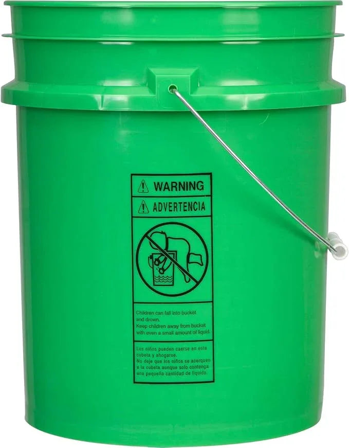 House Naturals Green 5 Gal Bucket with Gamma Orange Screw Lid - Food Grade BPA Free Pail - NeatNest