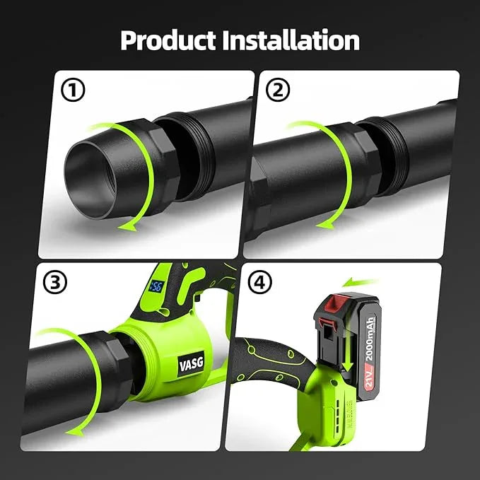 VASG Leaf Blower Cordless, 3 x 21V Batteries & Fast Charger Set, Variable Speed Mode, Lightweight Handheld Electric Leaf Blower for Lawn Care, Yard, Garden, Patio & Outdoor Cleanup - NeatNest
