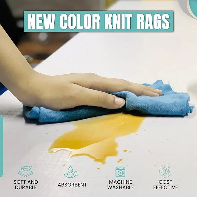 Premium Color Knit Cleaning Cloths (5 lbs. Compressed Box) – Shop Rags Bulk for Workshops, Mechanics, Painters, and Home Use, Multipurpose Cotton T-Shirt Rags - NeatNest