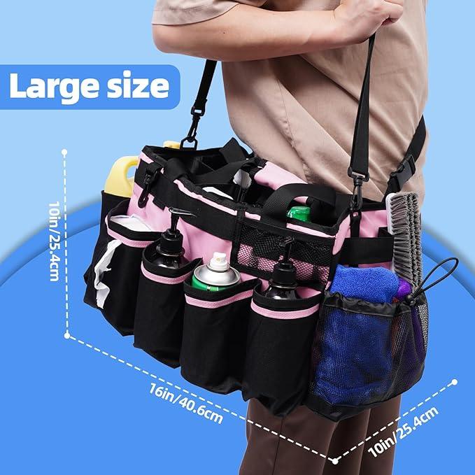 2 Large Cleaning Supplies Bags for Housekeepers for Kitchen, Pink - NeatNest