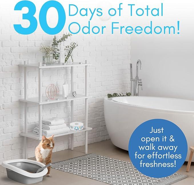 Litter Box Magic Cat Litter Deodorizer Jar (1 Fresh Scent and 1 Fragrance Free, 16 Oz, Pack of 2) - Cat Litter Odor Absorber Gel - Litter Box Pet Air Freshener - Litter Odor Eliminator to Freshen Air - NeatNest