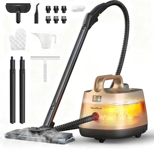 Steam Cleaner for Home, 293°F 58 PSI Powerful Multipurpose Handheld Steam Mop, 21 Attachments, 50Oz Capacity, Heavy Duty Steamer for Carpets, Floors, Cars, Tiles, Crack Cleaning, Turquoise - NeatNest