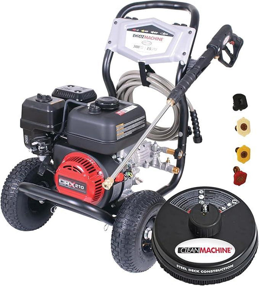 Simpson Cleaning 3400 PSI Gas Pressure Washer, 2.5 GPM Power Washer for Residential Use, CRX Engine, 25-Foot Hose, Clean Machine, 49-State (CM61248-S) - NeatNest