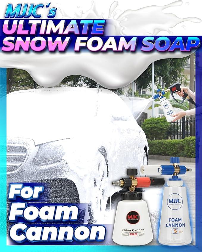 MJJC Foam Ultimate Snow Foam Car Wash Soap Specialized Car Shampoo for Foam Cannon and Pressure Washer, Safe for Cars (pH Neutral, 10x Concentrated) lime mint scent (64 oz) - NeatNest