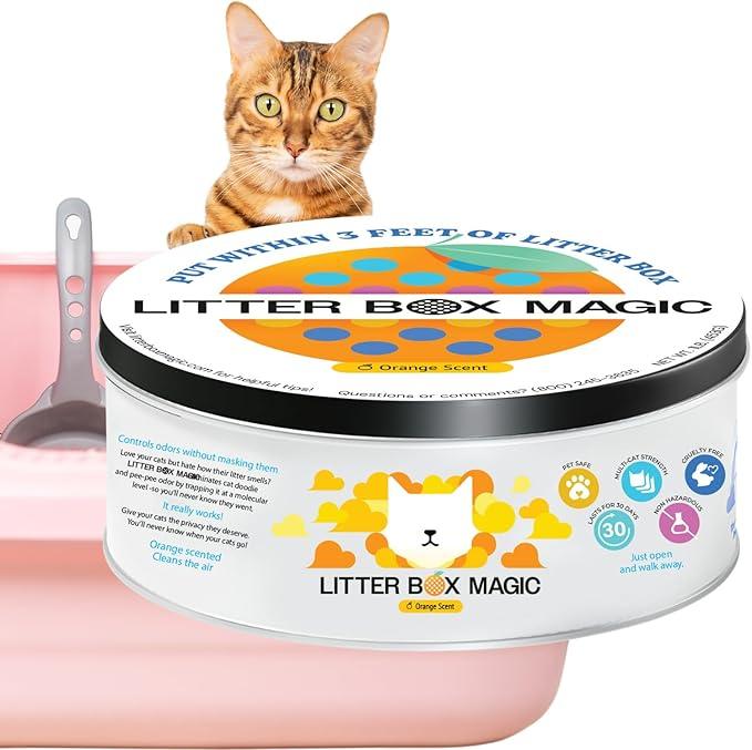 Litter Box Magic Cat Litter Deodorizer Jar (Orange Scent, 16 Oz, Pack of 1) - Cat Litter Odor Control Gel In A Jar - Cat Litter Box Pet Air Freshener - Litter Odor Eliminator to Freshen Air - NeatNest