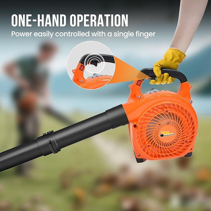28cc Gas Leaf Blower, 1.1HP 2-Stroke Handheld Blower, 460 CFM 160 MPH High-Performance Air Volume, Lightweight Design for Lawn, Yard, and Driveway Cleanup - NeatNest