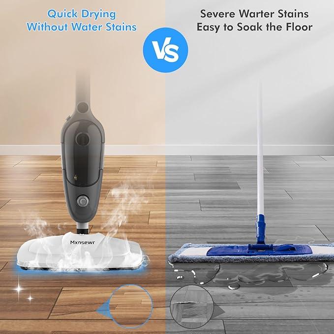 Steam Mop - All-in-one Powerful Handheld Steam Cleaner Detachable Floor Steamer with 11 Accessories, MultiPurpose Steamer for Hardwood Floors, Clothes,Windows,Tiles,Carpet, Whole Home Use,Grey - NeatNest