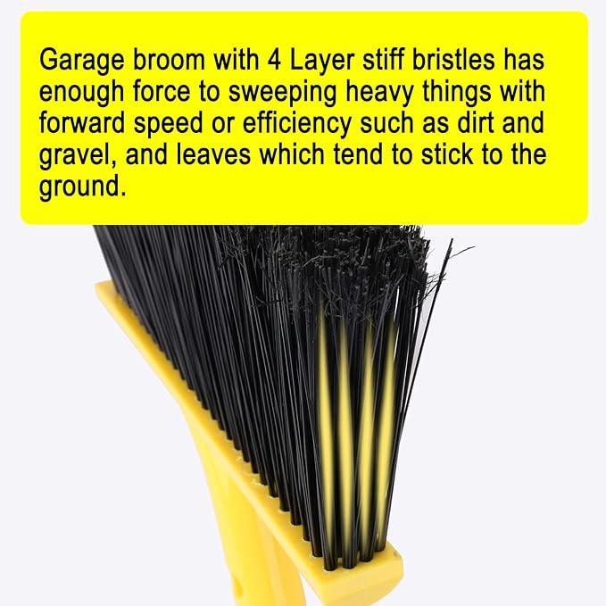 4 Packs Outdoor Broom for Floor Cleaning with 58" Long Handle, Heavy-Duty Commercial Brooms for Sweeping Indoor Outdoor Courtyard Restaurant Garage Patio Decks Mall Market Kitchen Office Lobby Shop - NeatNest