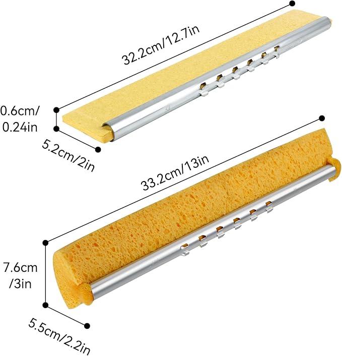 4 Pack of Replaceable Compressed Cellulose Sponge Mop Heads,Size:12.8 Inch(only 4 mop Heads not Include Handle) - NeatNest