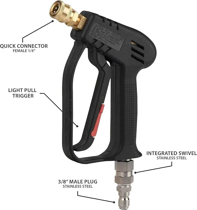 McKillans Professional Wide Mouth Snow Foam Detailing Kit Complete with Swivel Washer Gun and Rinsing Wand with 1/4” Quick Connect - NeatNest