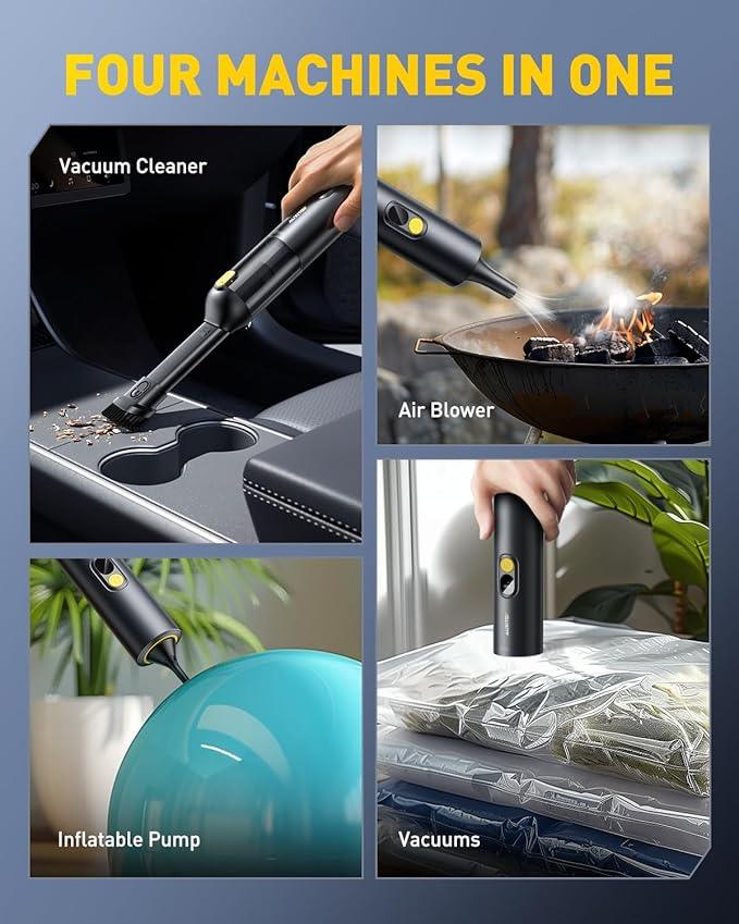 AUXITO Car Vacuum Portable Cordless 14000Pa Suction, Handheld Vacuum Blow & Suction 2 in 1, Small Vacuum Cleaner Hand Held Vacuum for Car, Home, Pet, Office, Ideal Gifts for Men & Women (Black) - NeatNest