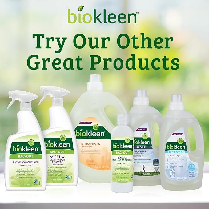 Biokleen Bac-Out Stain Remover for Clothes & Carpet - 32 Ounce - Natural, Enzymatic, Destroys Stains & Odors Safely, for Pet Stains, Laundry, Diapers, Wine, Carpets, Eco-Friendly, Plant-Based - NeatNest