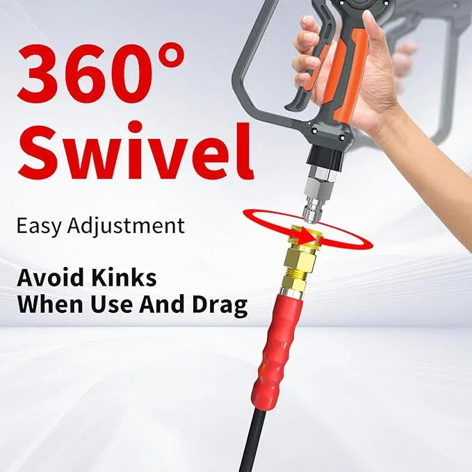 Pressure Washer Hose 50FT, 4200PSI Wire Braid Power Washer Extension Hose 1/4 Inch High Tensile, Flexible Kink Resistant Heavy Duty Replacement Hose with 3/8 Quick Connect - NeatNest