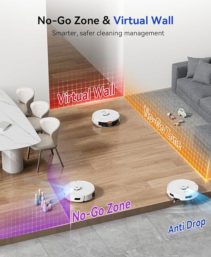 Redroad Robot Vacuum Cleaner 20,000 Pa Robot Vacuum and Mop,90 Day Self Emptying Vacuum Robot,Lidar Navigation,5G/2.4GWiFi APP Aspirateur Robot,Self-Charging Robot Vacuums for Pet,Floor,Carpet - NeatNest