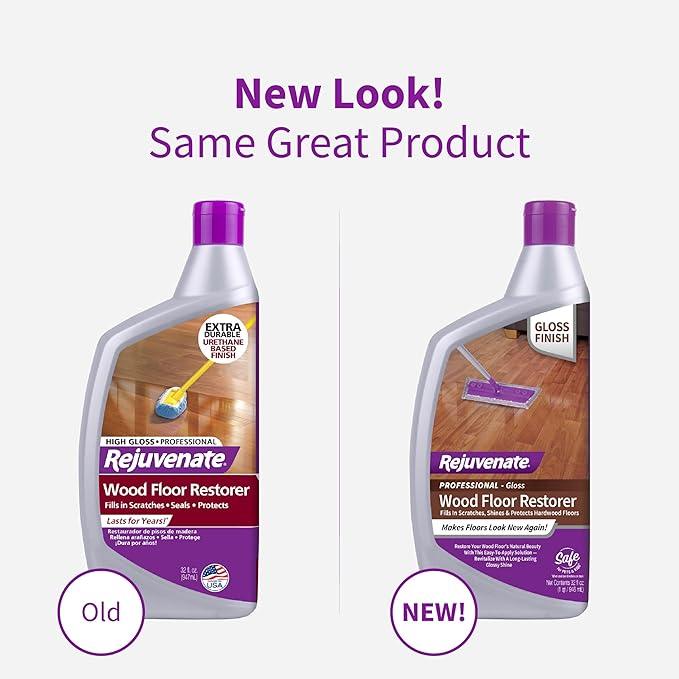 Rejuvenate Professional Wood Floor Restorer Fills Scratches, Shines And Protects Wood Flooring For A High Gloss Shine, 32 Ounces - NeatNest