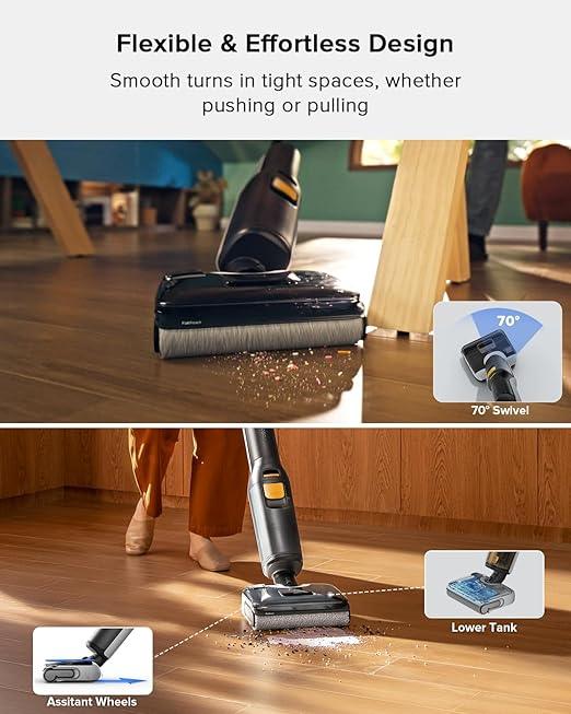 roborock F25 BX Wet Dry Vacuum Cleaner, Cordless Vacuum Mop All in One with 20000Pa, 194°F Hot Air Flash Drying & Self Cleaning, Zero-Tangle Wet Mop Cleaner for Hard Floor, 180° Lie Flat - NeatNest