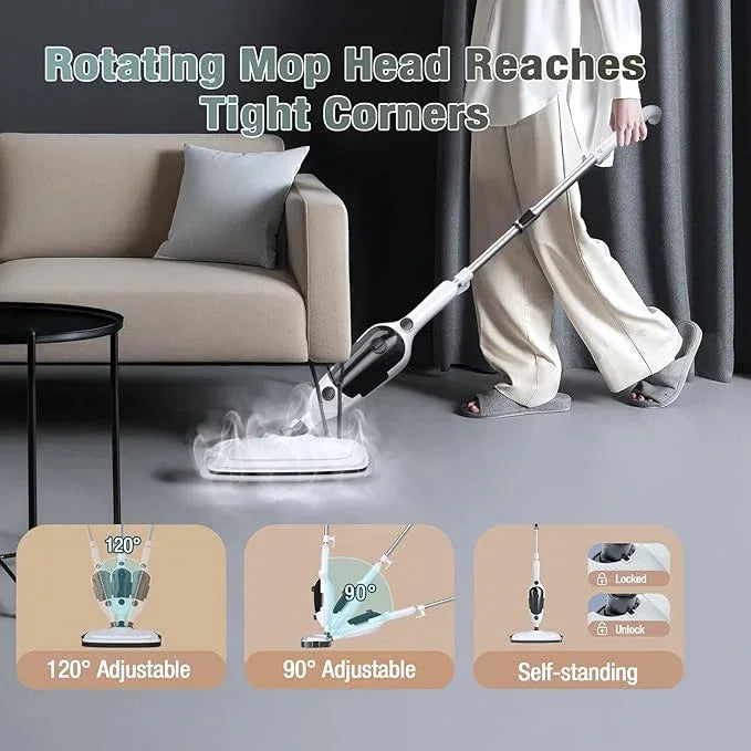 11-in-1 Steam Mop, Powerful Handheld Steam Cleaner for Home with 23FT Cord &15.2 OZ Water Tank, 3 Steam Modes MultiPurpose Steam Mop for Hardwood Floors, Clothes, Tile, Windows, Carpet - NeatNest