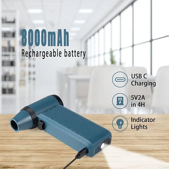 Air Duster Air Blower, Compressed Air Duster Electric, Handheld Violent Mini Fan for Computer Keyboard Electronics Car Clean,130000RPM - NeatNest