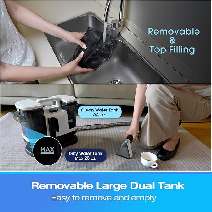 Carpet Cleaner Machine, 18Kpa Powerful Suction, Spot Cleaner & Pet Stain Remover, Self-cleaning, Large Dual Water Tank, Deep Cleaning for Carpet, Area Rugs, Upholstery, Cars, H6 - NeatNest