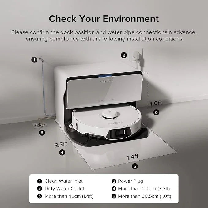 roborock S8 MaxV Ultra with Refill & Drainage System Robot Vacuum and Mop, Check Installation Space First, FlexiArm Design, Auto Mop Wash&Dry 10000Pa Suction, Obstacle Avoidance, 20mm Auto Mop Lifting - NeatNest