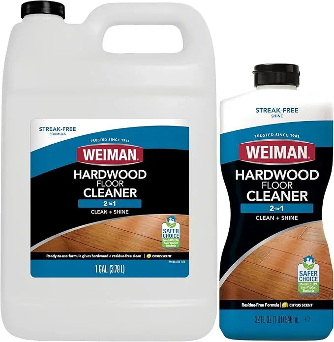Weiman Hardwood Floor Cleaner Gallon and Refillable Squeeze Bottle - Finished Wood Surfaces - NeatNest