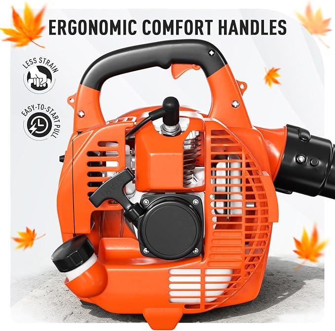 28CC 2-Cycle Gas Handheld Leaf Blower, 475 CFM 200 MPH Lightweight Power Blower with Variable Speed & Easy Start, for Yard Cleanup, Patio, Driveway, Lawn Debris - NeatNest