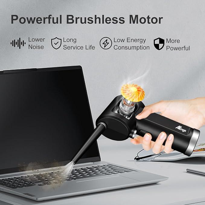 Electric Air Duster, Cordless Air Duster, Rechargeable Compressed Air Duster, 33000 RPM Air Blower, Two Smart Start Modes, Good Replacement for Compressed Air Can, Reusable Dust Destroyer… - NeatNest