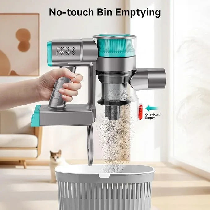 Cordless Vacuum Cleaner, Powerful Stick Vacuum Cleaner for Home with Rechargeable Battery, 6-in-1 Lightweight Handheld Vacuum, 45 Mins Runtime for Hardfloor & Carpets Pet Hair (Green) - NeatNest