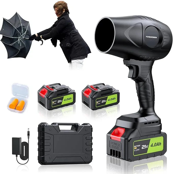 980,000 RPM Cordless Leaf Blower - 21V Electric Handheld Leaf Blower with 2×4.0Ah Batteries & Fast Charger - Lightweight for Patio, Lawn, Yard, Deck Cleaning - Light Black - NeatNest